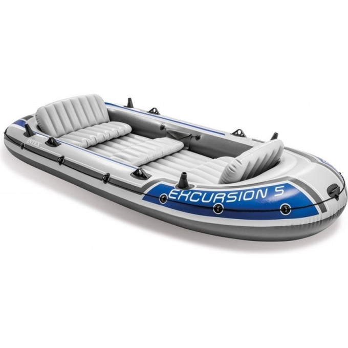 Надувная лодка INTEX «Экскурсия 5» 68325 — вёсла, насос, груз до 455 кг